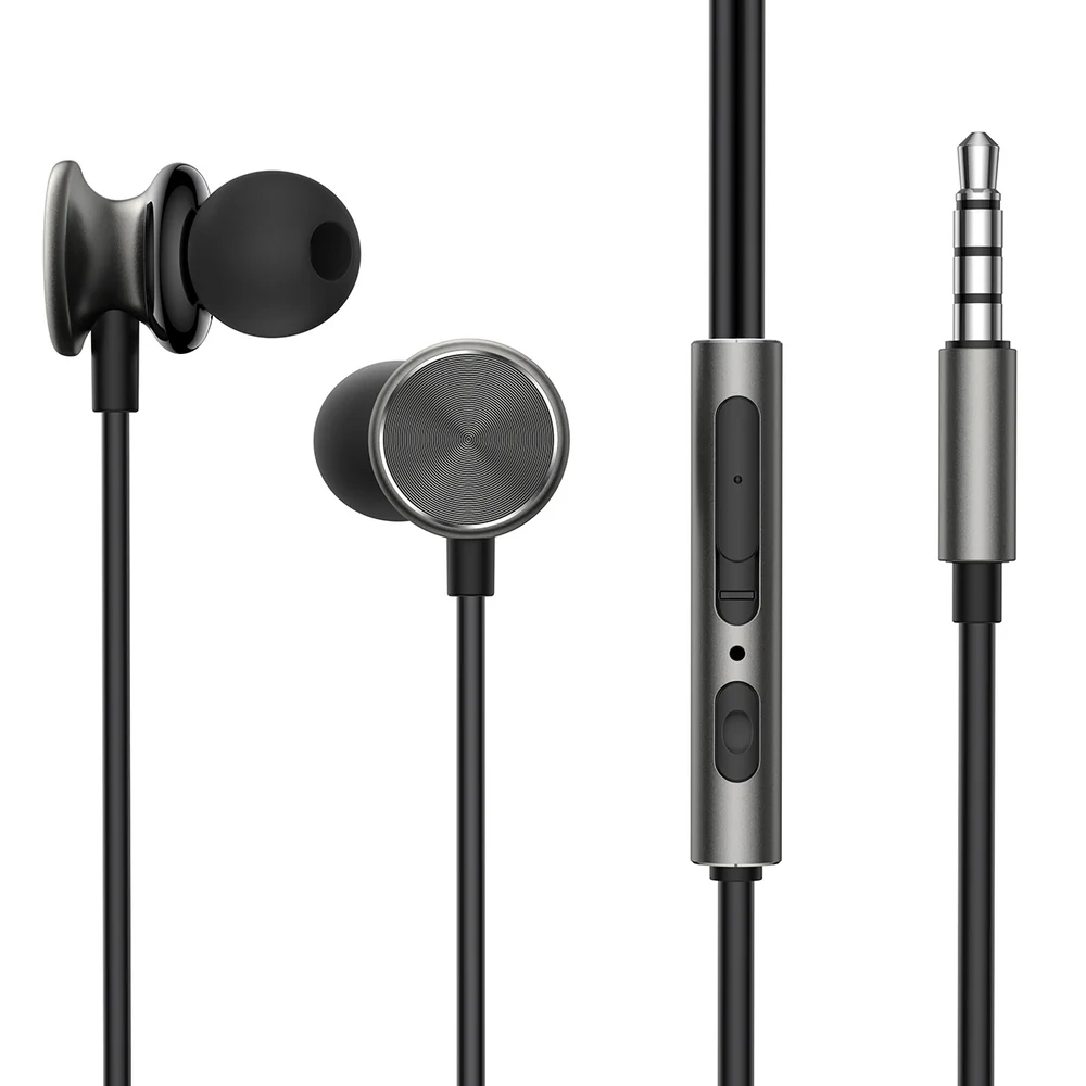 JOYROOM - JR-EW03 Wired Series In-Ear Metal Wired Earbuds- Colors / Dark Gray